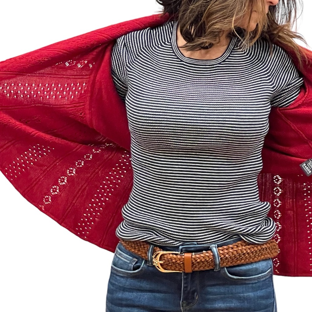 Knitted Red Cardigan - Picture 3 of 3
